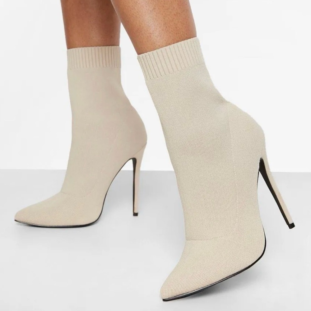 Boohoo Pointed Stiletto Sock Boots